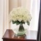 White Rose Arrangement in Faux Water Look Glass Vase - Lifelike Floral Accent for Home Décor & Special Occasions - Timeless Elegance, Floral Home by Artificial Flowers